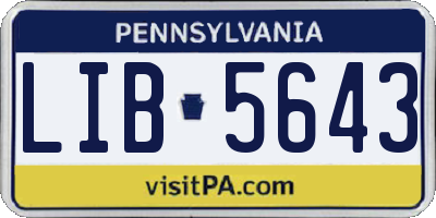 PA license plate LIB5643