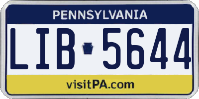 PA license plate LIB5644