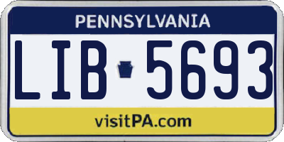 PA license plate LIB5693