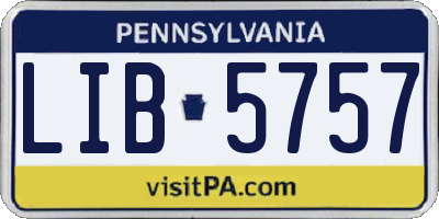 PA license plate LIB5757