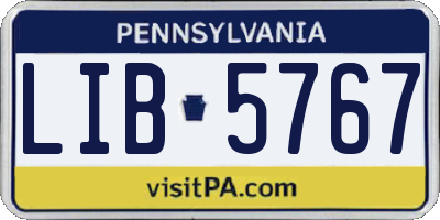 PA license plate LIB5767