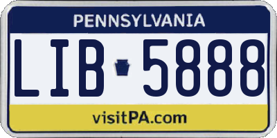 PA license plate LIB5888
