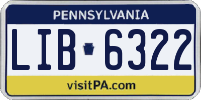 PA license plate LIB6322