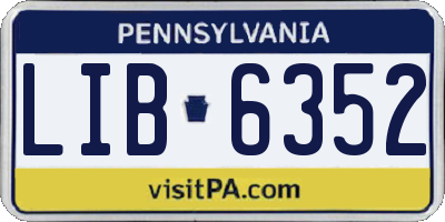PA license plate LIB6352