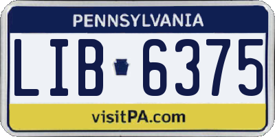 PA license plate LIB6375