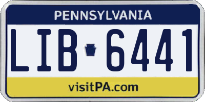 PA license plate LIB6441