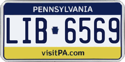 PA license plate LIB6569