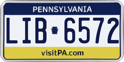 PA license plate LIB6572