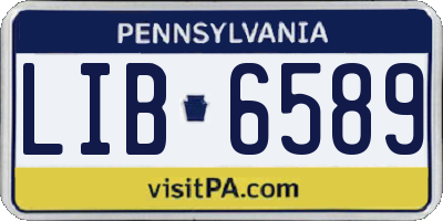 PA license plate LIB6589