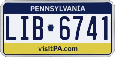 PA license plate LIB6741