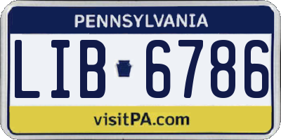 PA license plate LIB6786