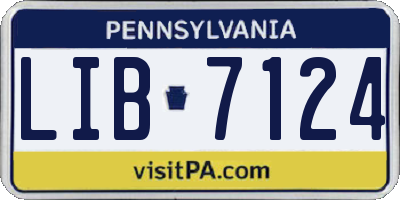 PA license plate LIB7124