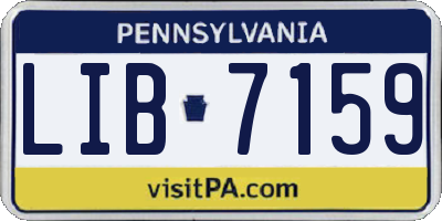 PA license plate LIB7159