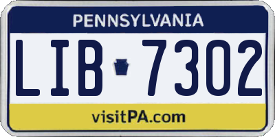 PA license plate LIB7302
