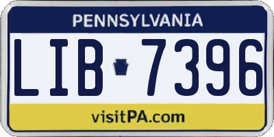 PA license plate LIB7396