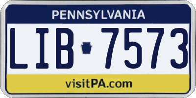 PA license plate LIB7573