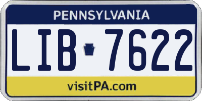PA license plate LIB7622