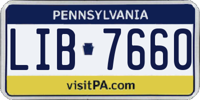 PA license plate LIB7660