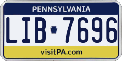 PA license plate LIB7696