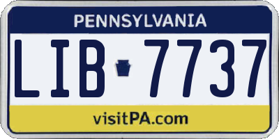 PA license plate LIB7737