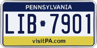 PA license plate LIB7901