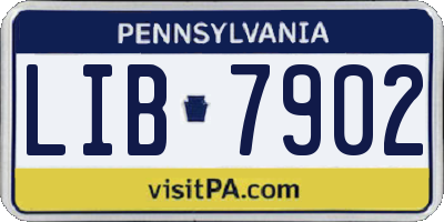 PA license plate LIB7902