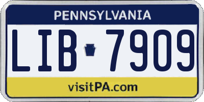 PA license plate LIB7909