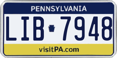 PA license plate LIB7948