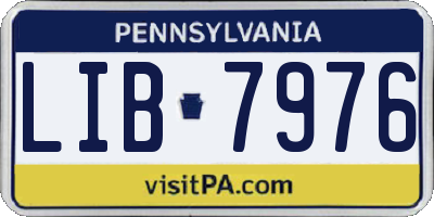 PA license plate LIB7976