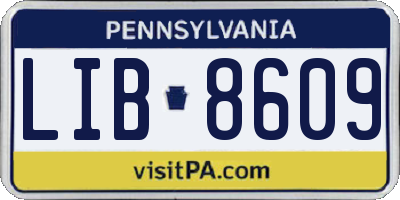 PA license plate LIB8609