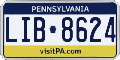 PA license plate LIB8624
