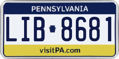 PA license plate LIB8681