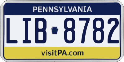 PA license plate LIB8782