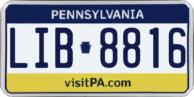 PA license plate LIB8816