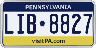 PA license plate LIB8827