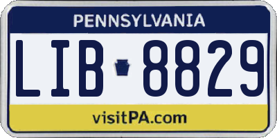 PA license plate LIB8829