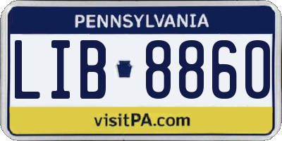 PA license plate LIB8860