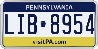 PA license plate LIB8954