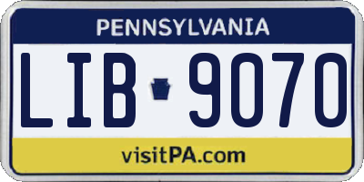 PA license plate LIB9070