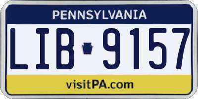 PA license plate LIB9157