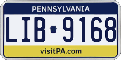 PA license plate LIB9168