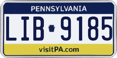 PA license plate LIB9185