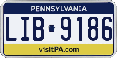 PA license plate LIB9186