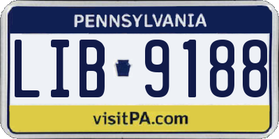 PA license plate LIB9188