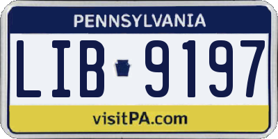 PA license plate LIB9197