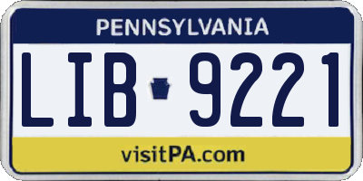 PA license plate LIB9221