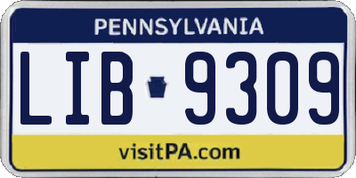 PA license plate LIB9309