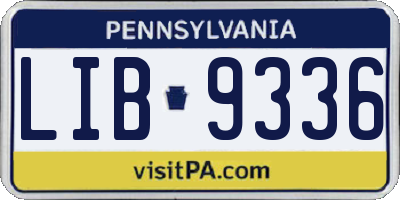 PA license plate LIB9336