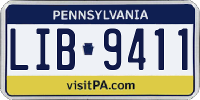 PA license plate LIB9411