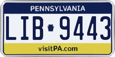 PA license plate LIB9443